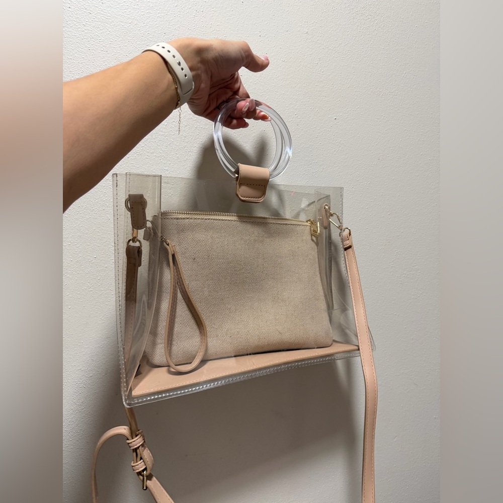 Transparent Beige Handbag